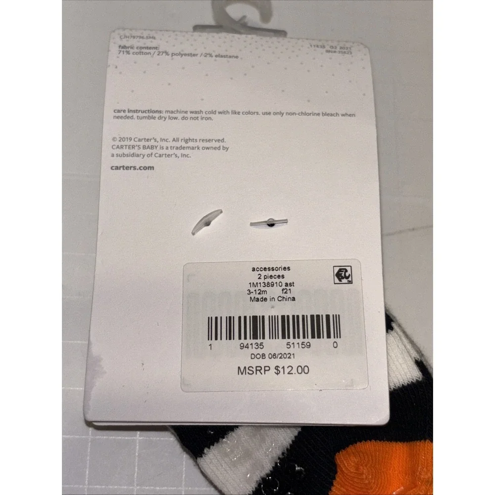 Carter's Baby 2 Pack Halloween Socks 3-12 Months
